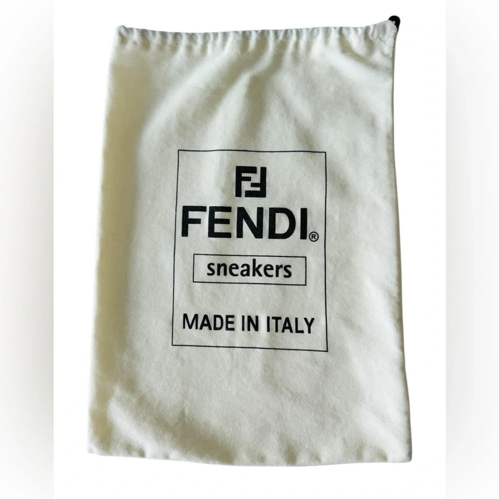 Fendi Sneaker Dust Bag 14.5x10.5 Authentic White Drawstring Logo Made in Italy - Picture 1 of 2